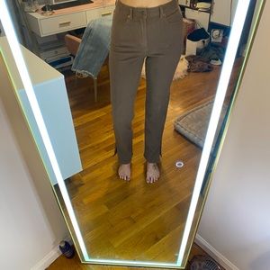 Motel High Rise Brown Split Hem Jeans size small (27/28)